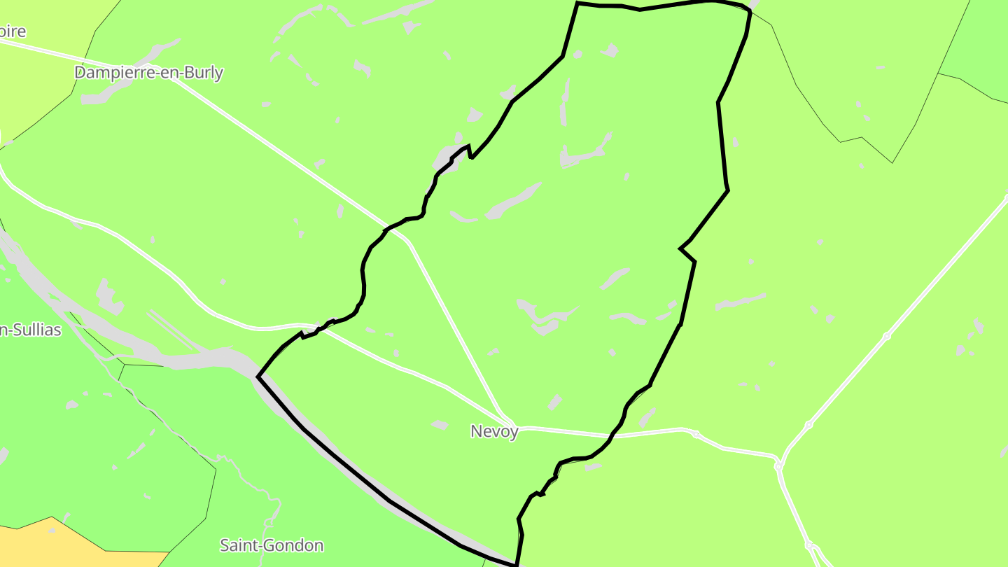 Carte des prix de l'immobilier Nevoy