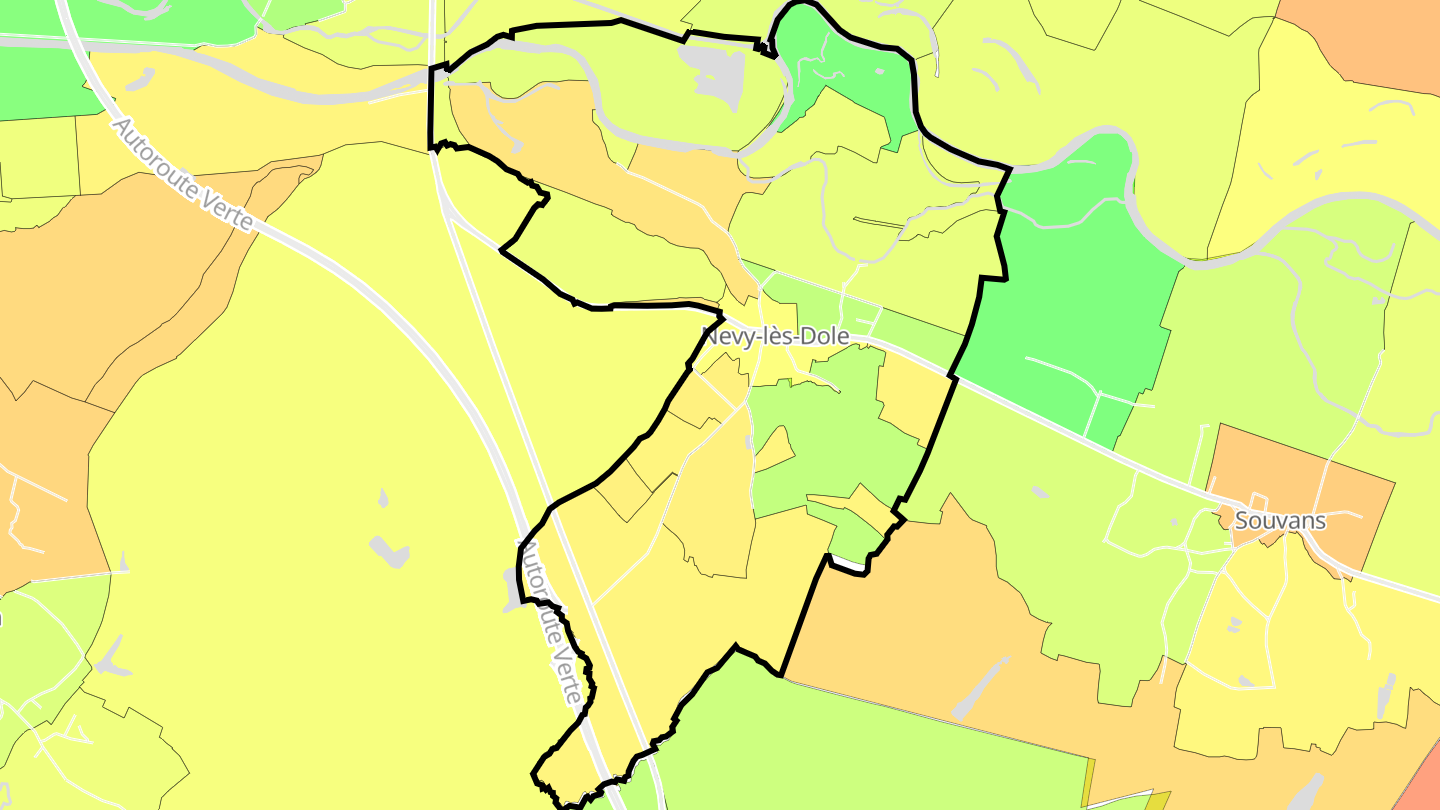 Carte des prix de l'immobilier Nevy-lès-Dole