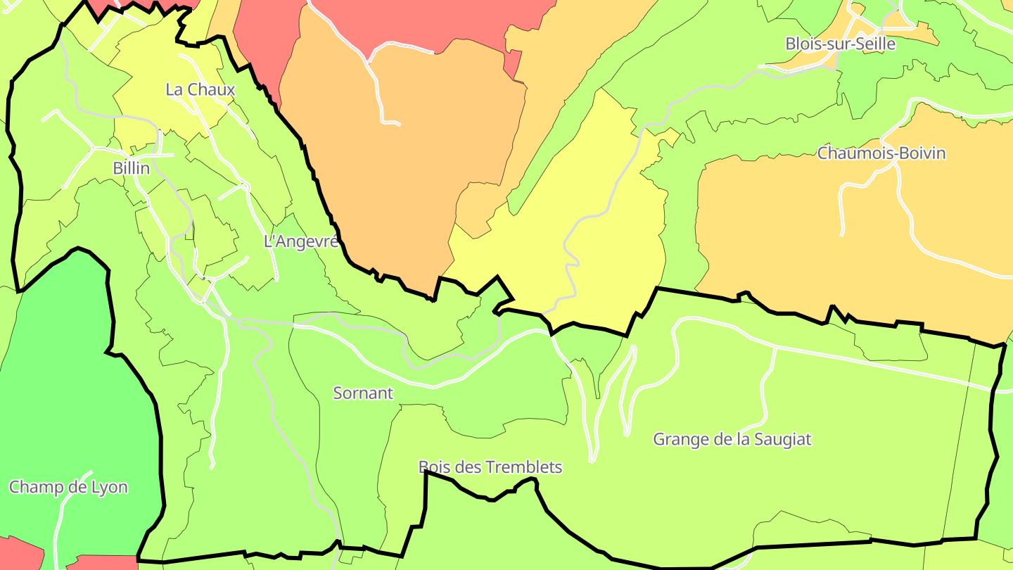 Carte des prix de l'immobilier Nevy-sur-Seille