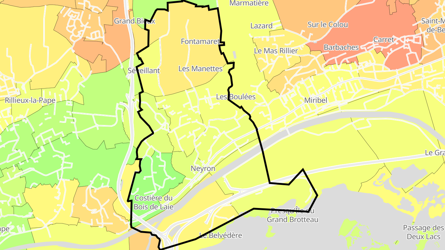 Carte des prix de l'immobilier Neyron