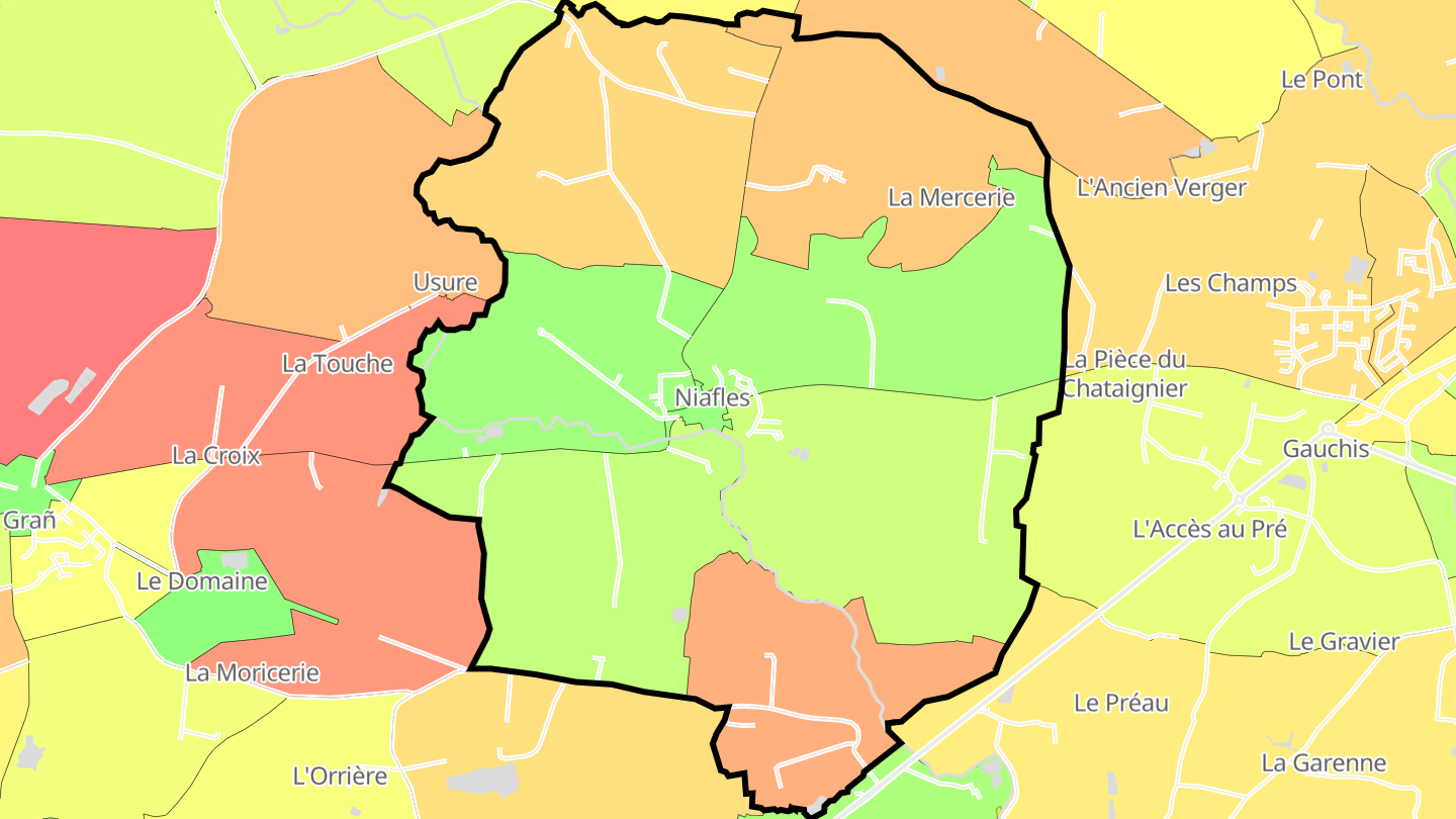 Carte des prix de l'immobilier Niafles