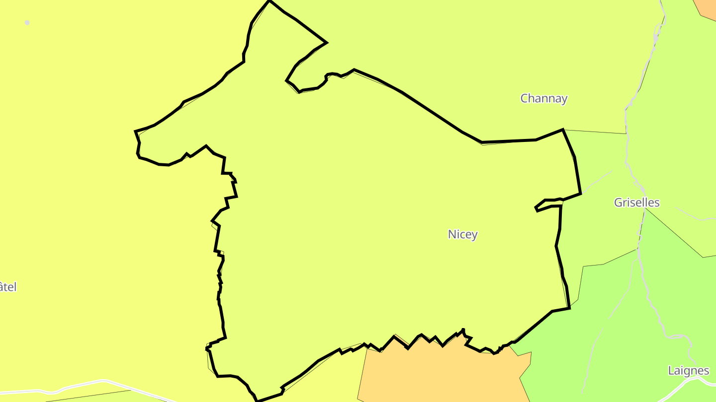 Carte des prix de l'immobilier Nicey