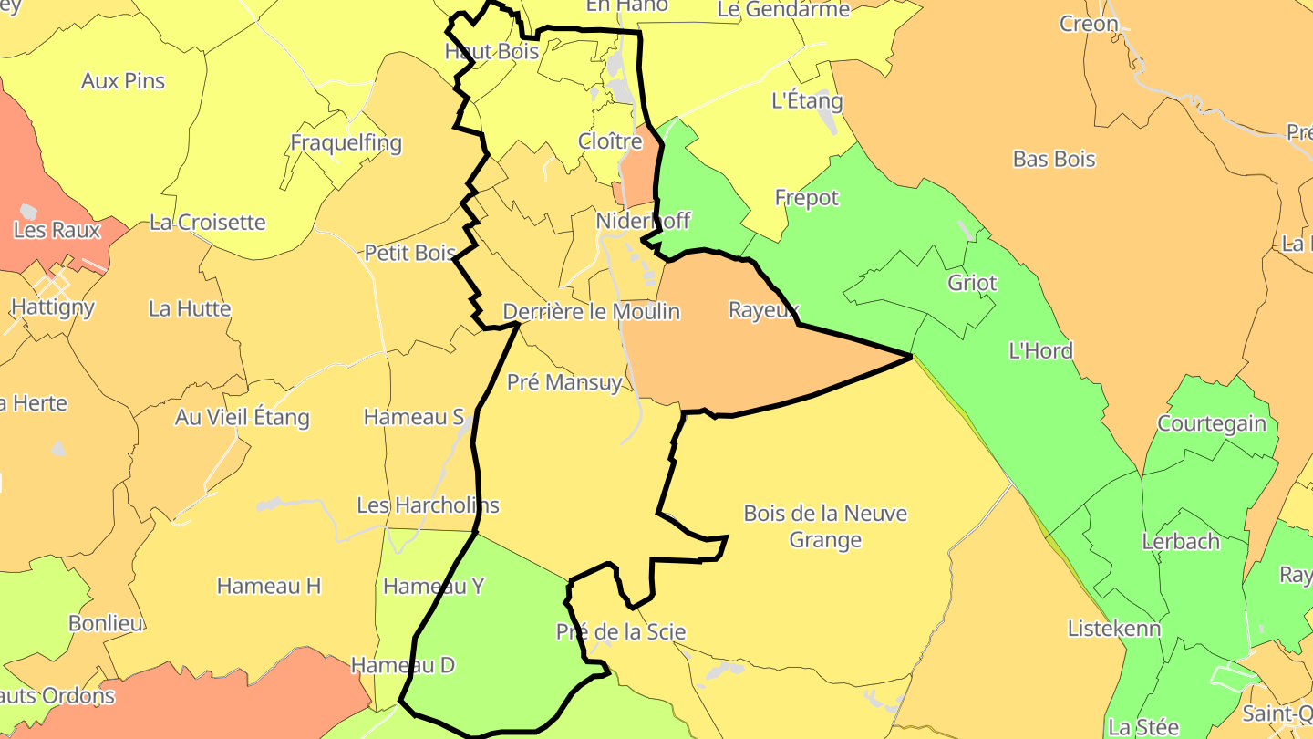 Carte des prix de l'immobilier Niderhoff