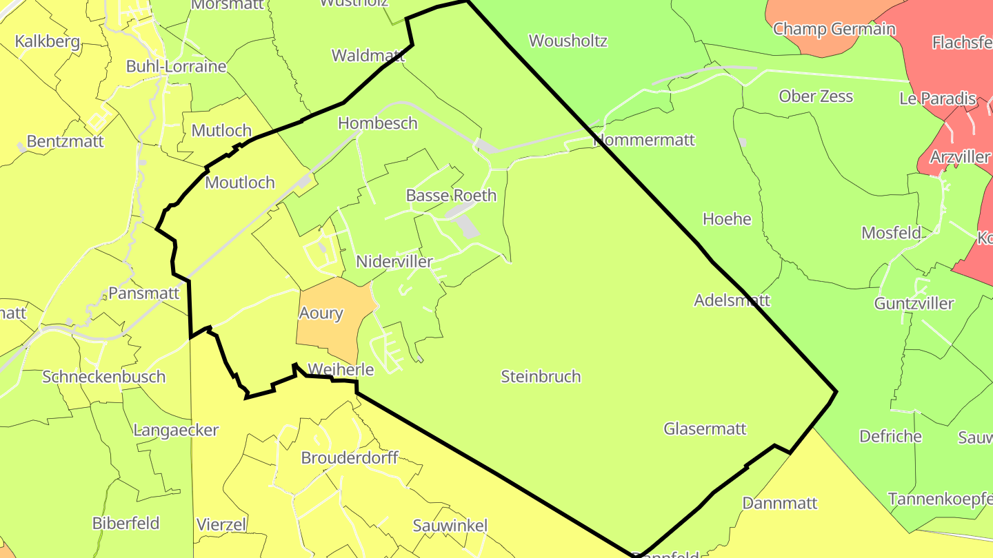 Carte des prix de l'immobilier Niderviller