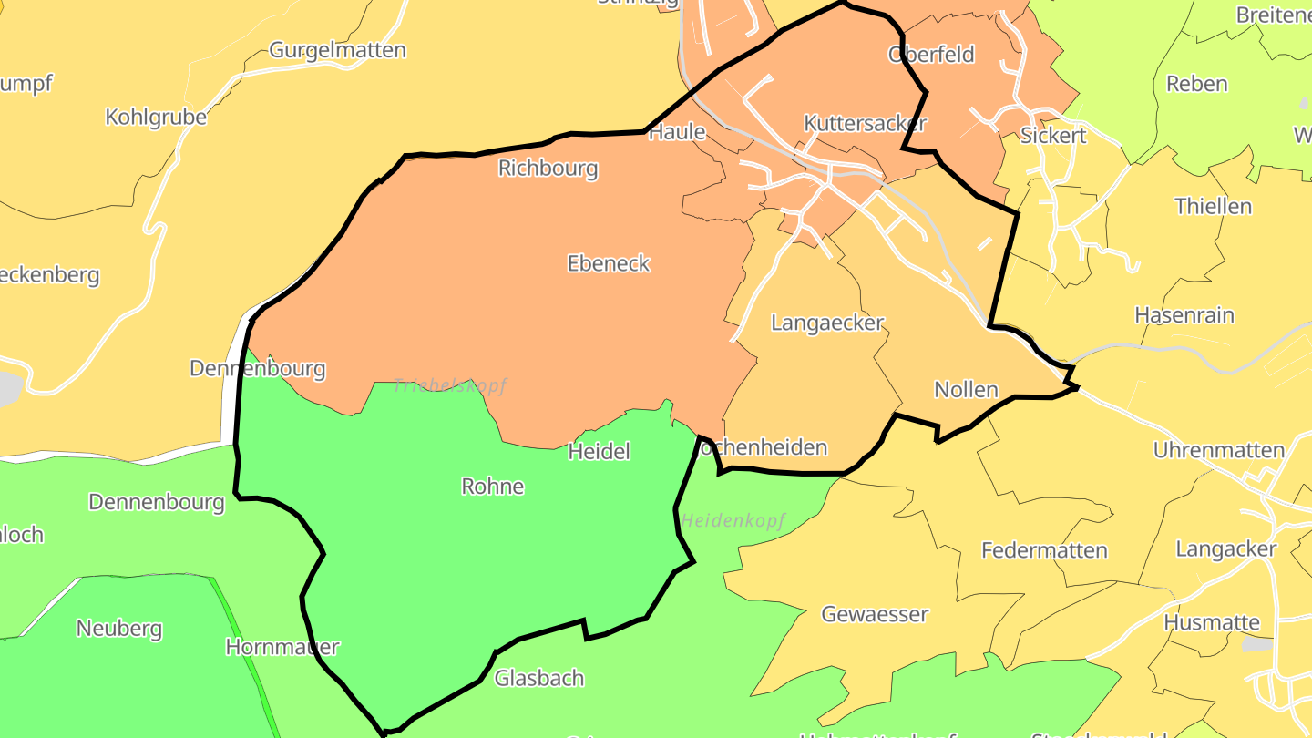 Carte des prix de l'immobilier Niederbruck