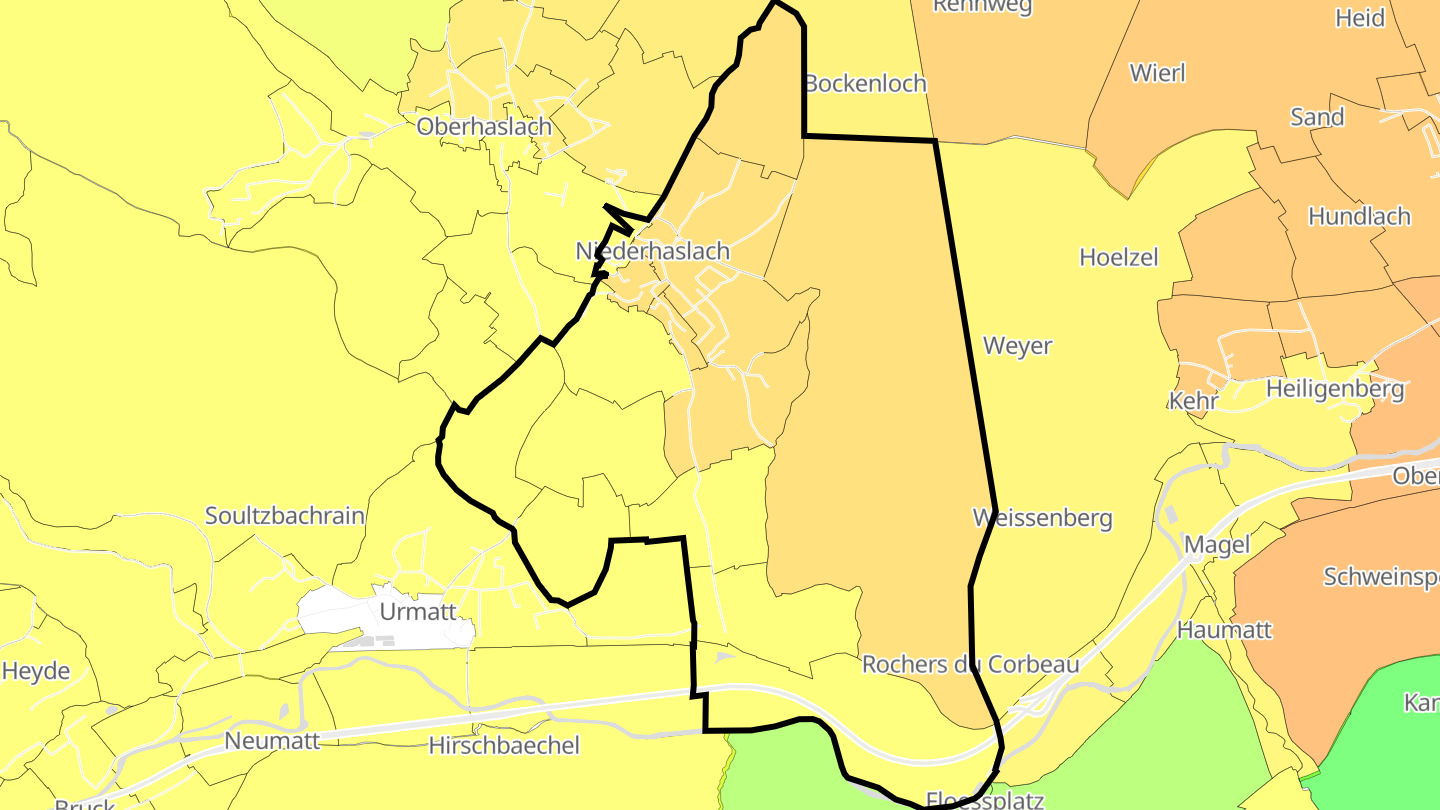 Carte des prix de l'immobilier Niederhaslach