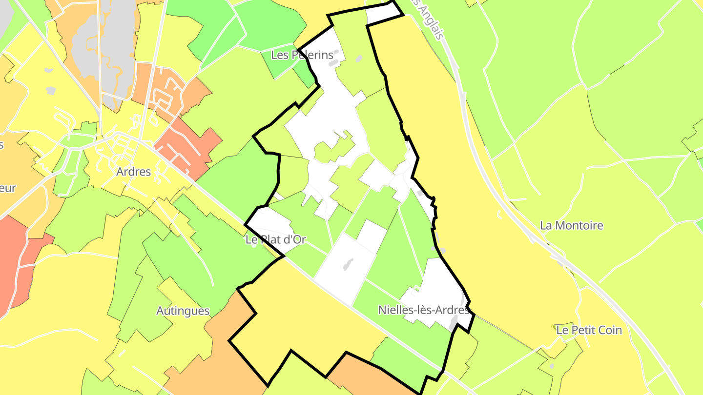 Carte des prix de l'immobilier Nielles-lès-Ardres