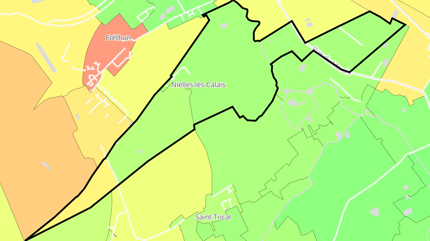 Carte des prix de l'immobilier Nielles-lès-Calais