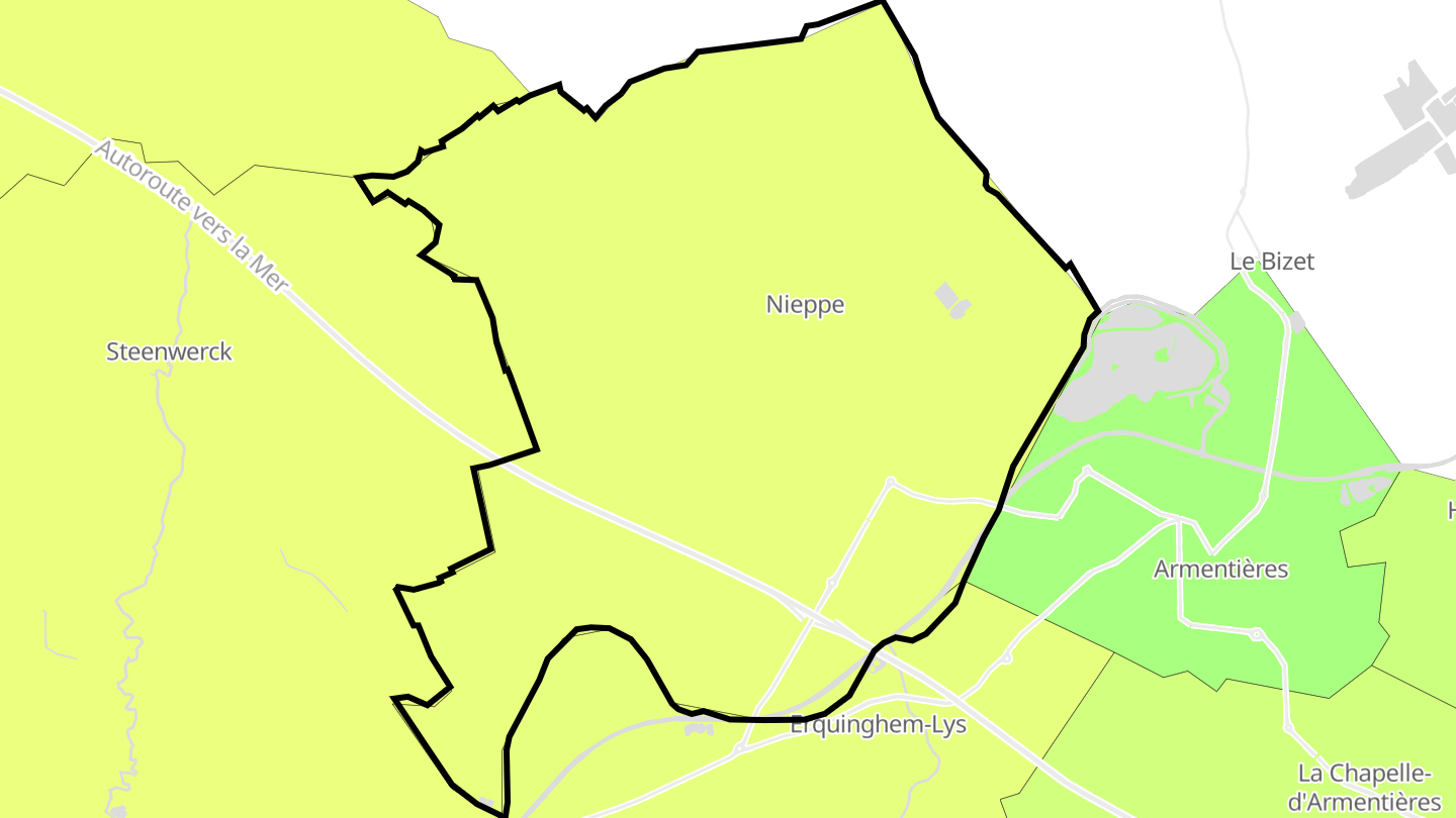 Carte des prix de l'immobilier Nieppe