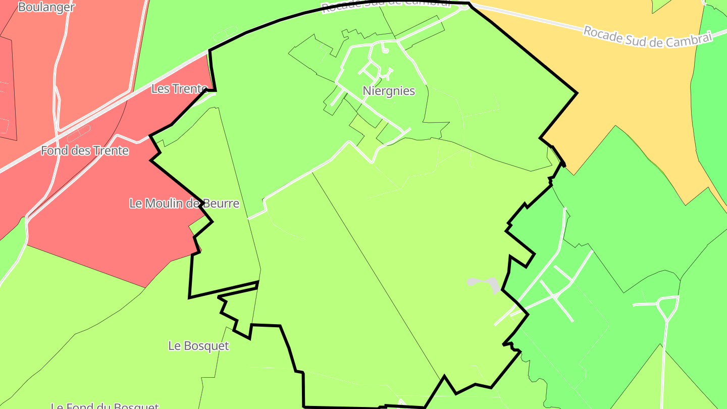 Carte des prix de l'immobilier Niergnies