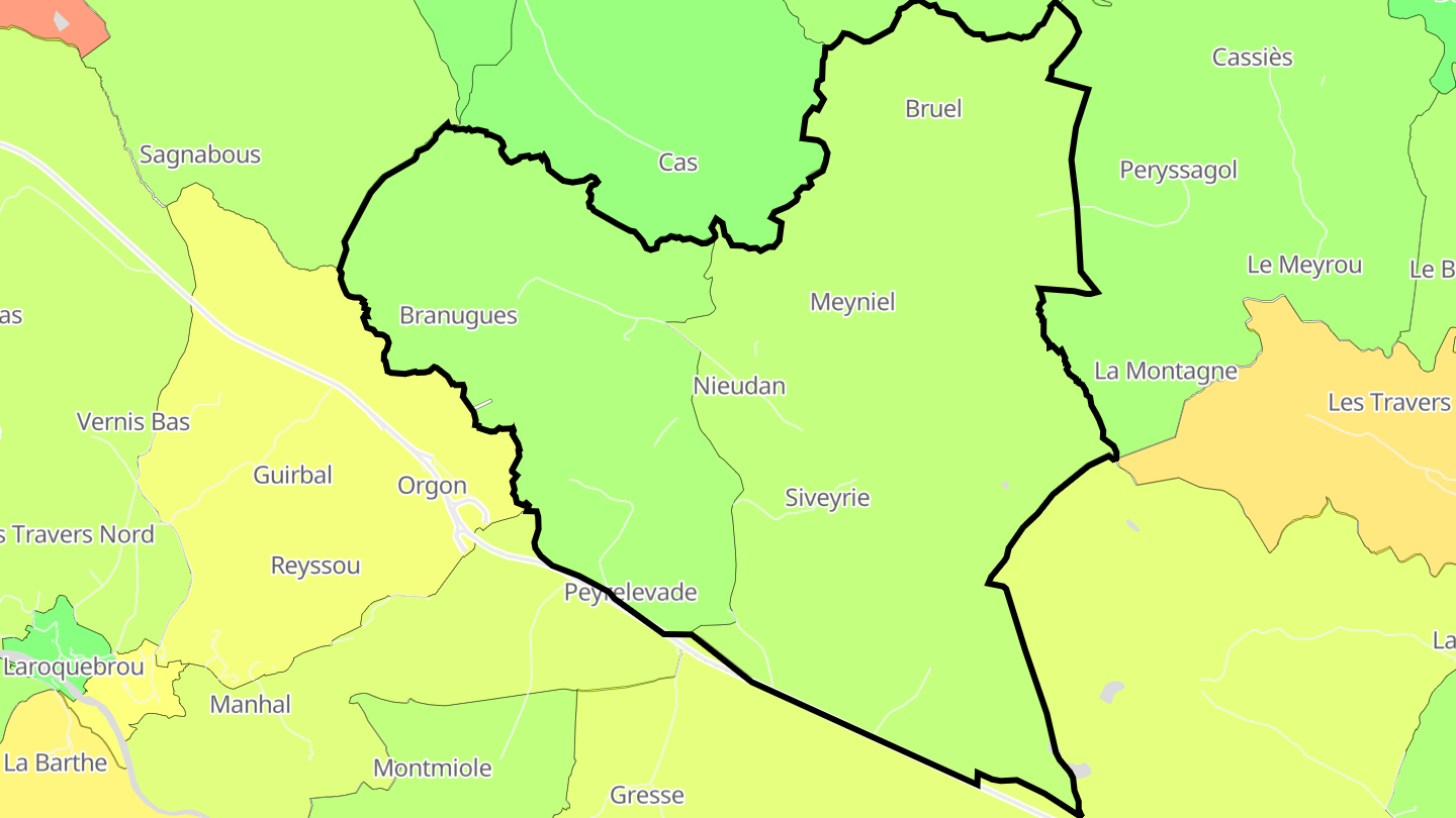 Carte des prix de l'immobilier Nieudan