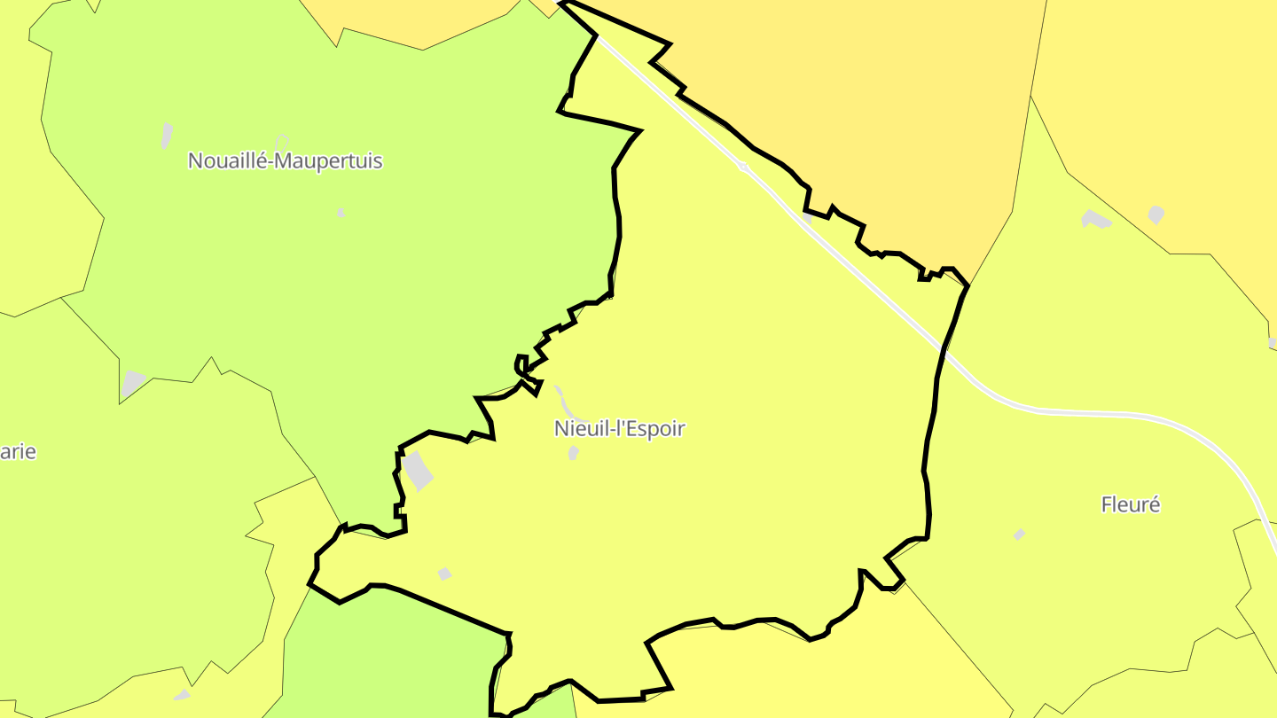 Carte des prix de l'immobilier Nieuil-l'Espoir