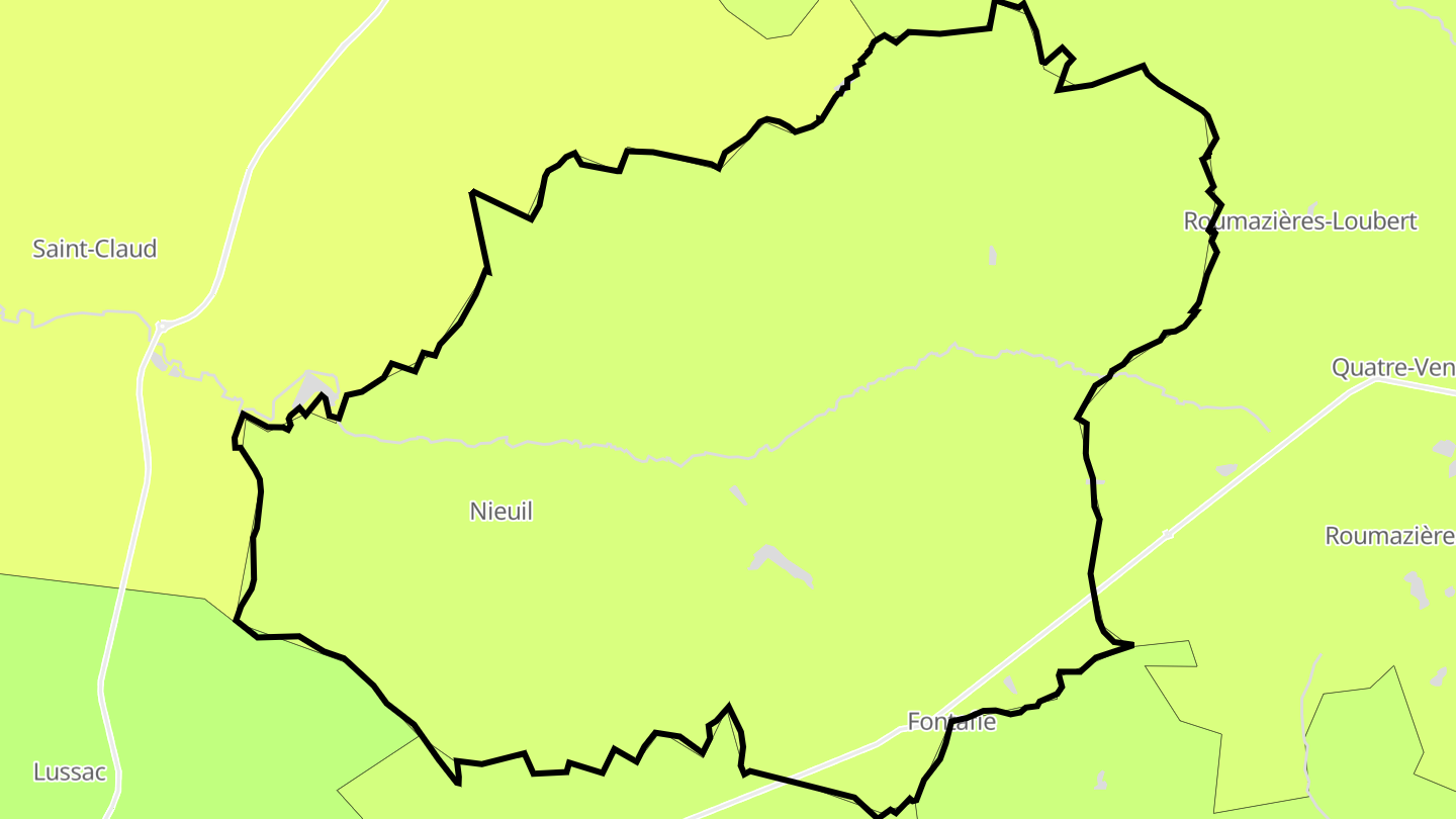 Carte des prix de l'immobilier Nieuil