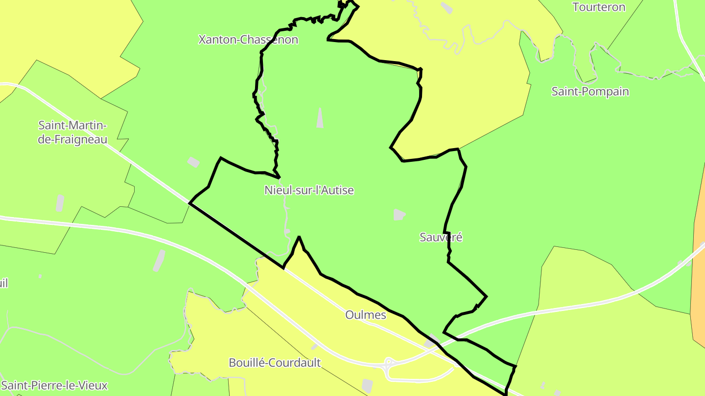 Carte des prix de l'immobilier Nieul-sur-l'Autise