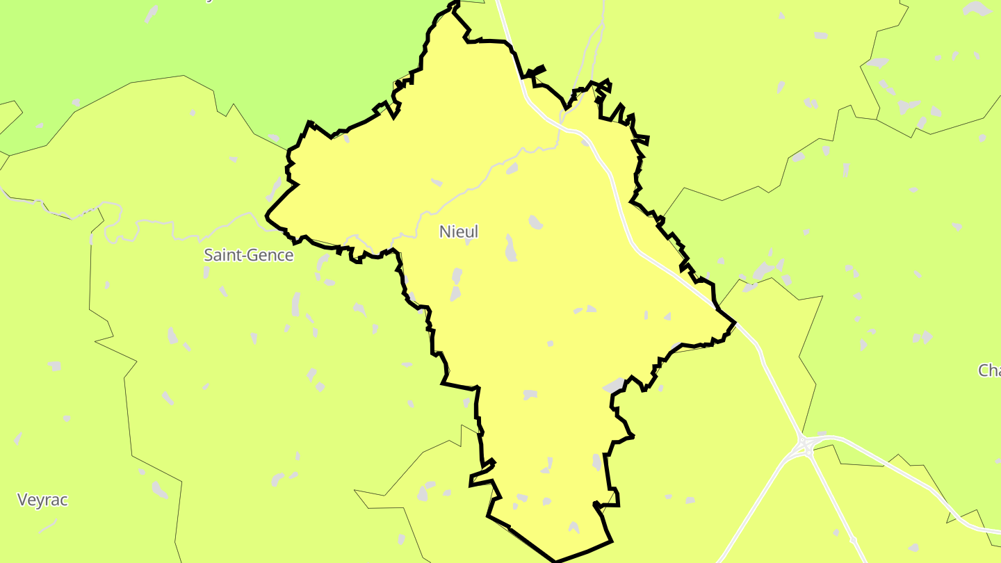 Carte des prix de l'immobilier Nieul