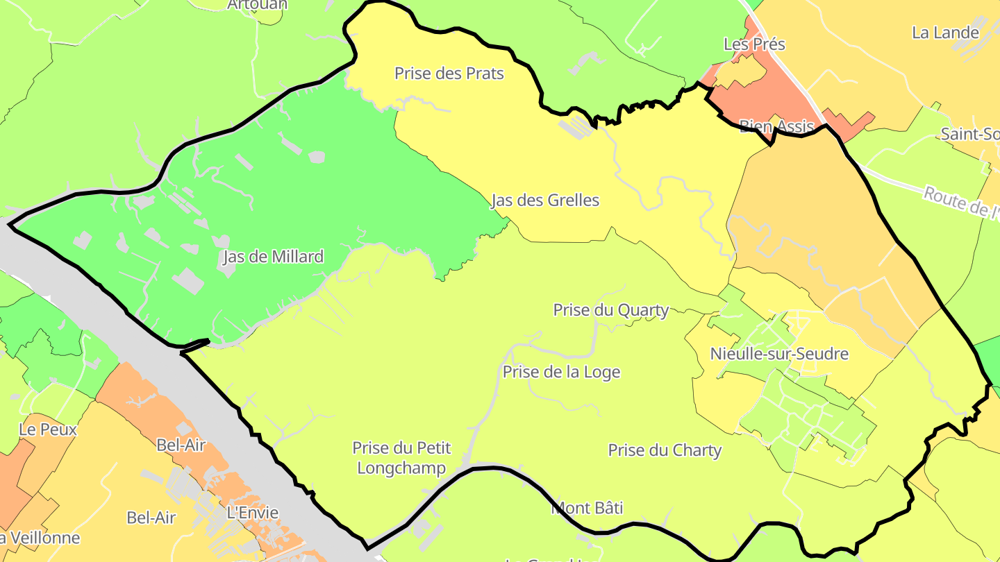 Carte des prix de l'immobilier Nieulle-sur-Seudre
