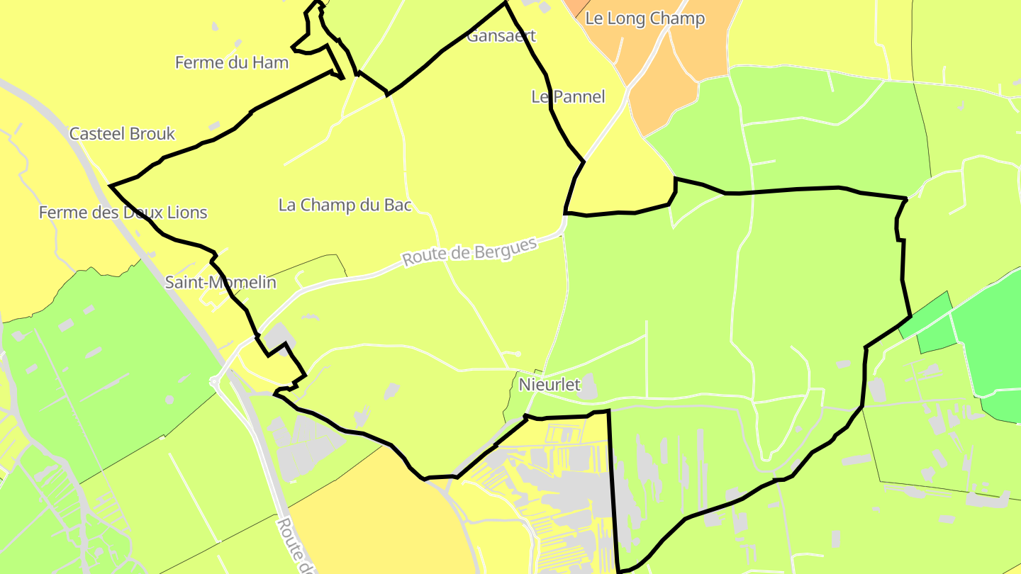 Carte des prix de l'immobilier Nieurlet