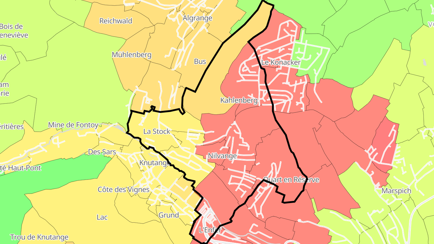 Carte des prix de l'immobilier Nilvange