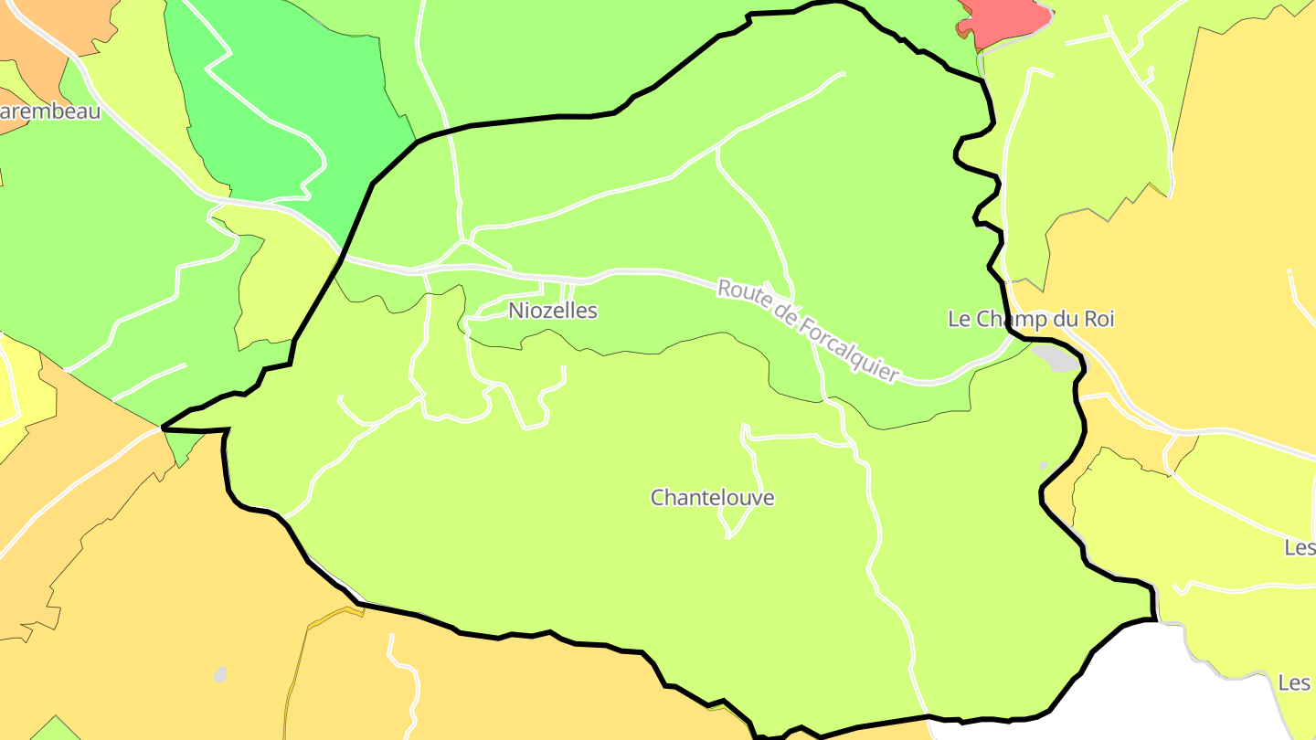 Carte des prix de l'immobilier Niozelles