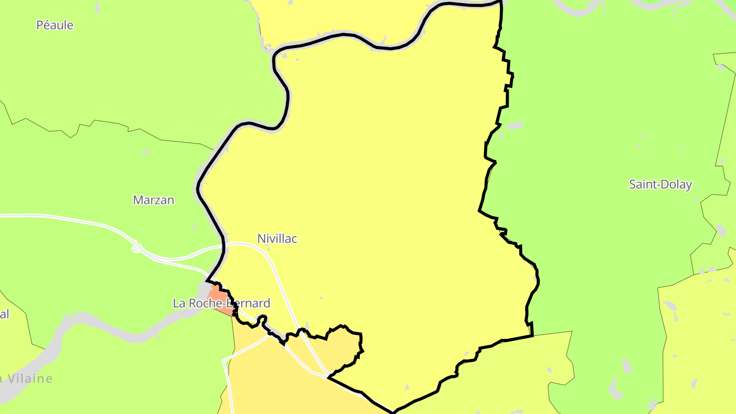 Carte des prix de l'immobilier Nivillac