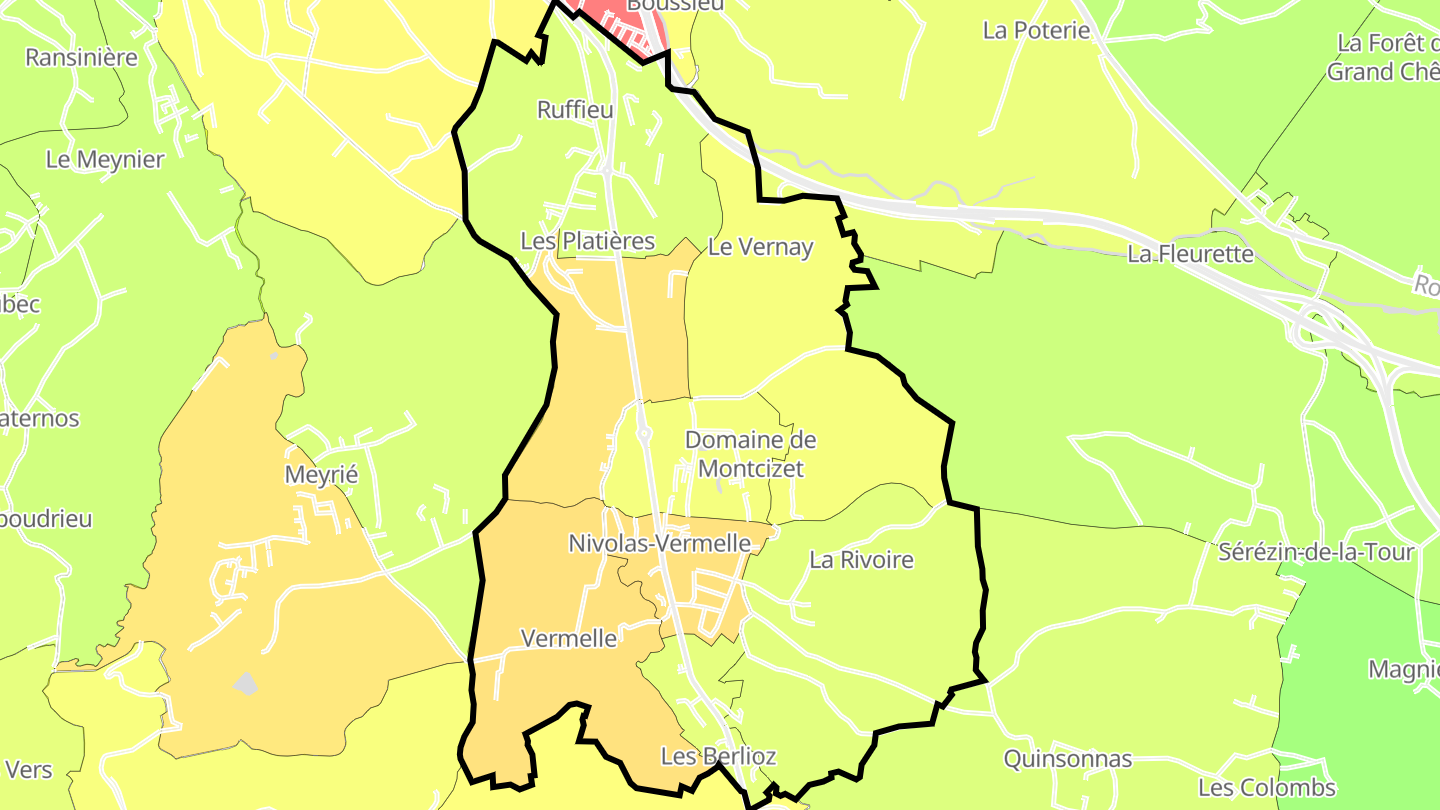 Carte des prix de l'immobilier Nivolas-Vermelle