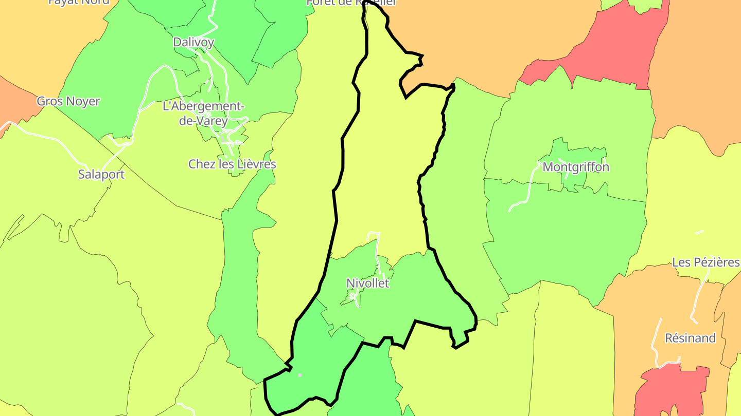 Carte des prix de l'immobilier Nivollet