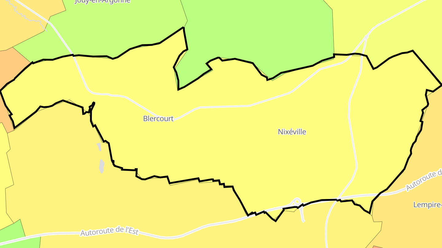 Carte des prix de l'immobilier Nixéville-Blercourt