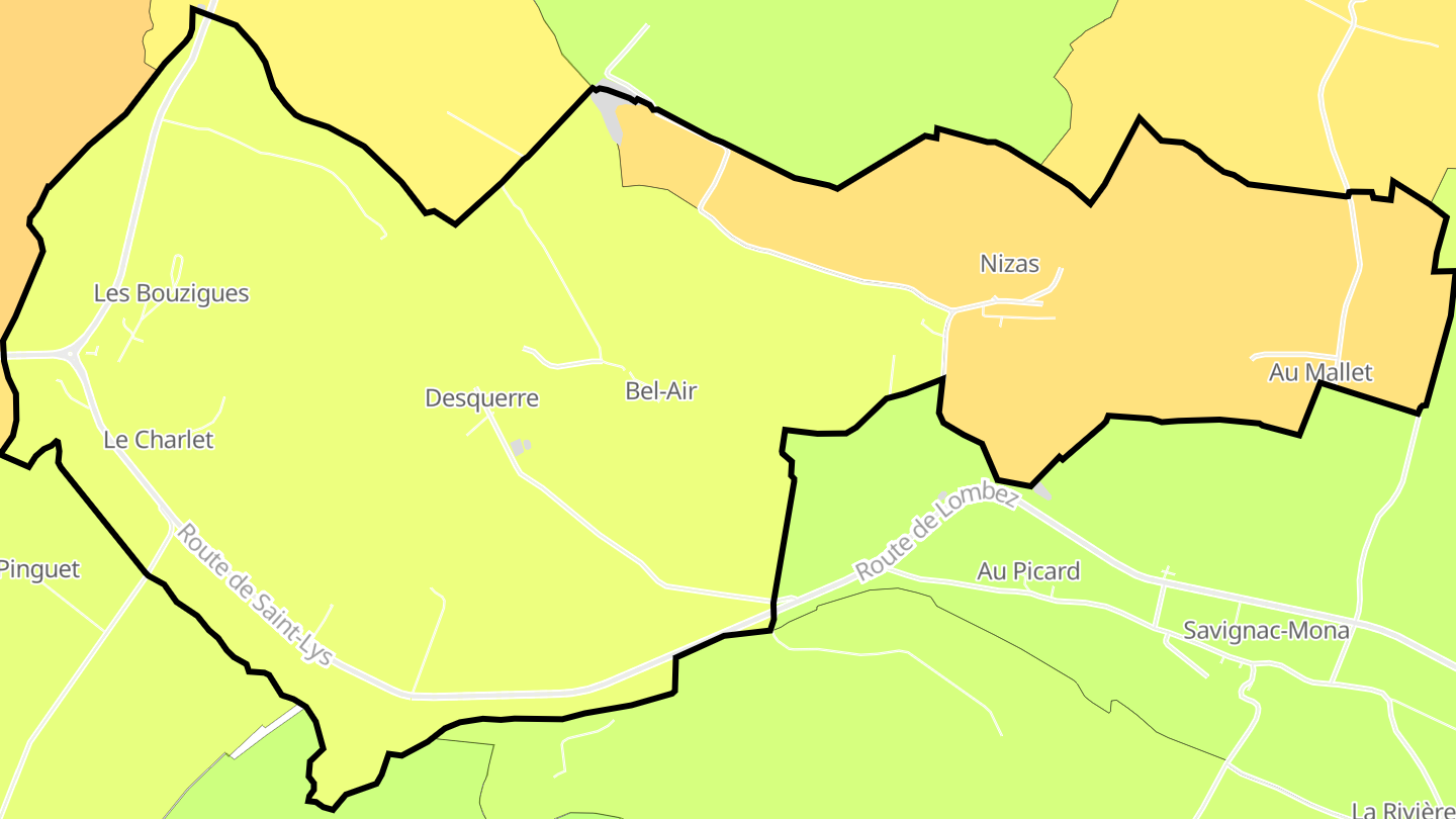 Carte des prix de l'immobilier Nizas