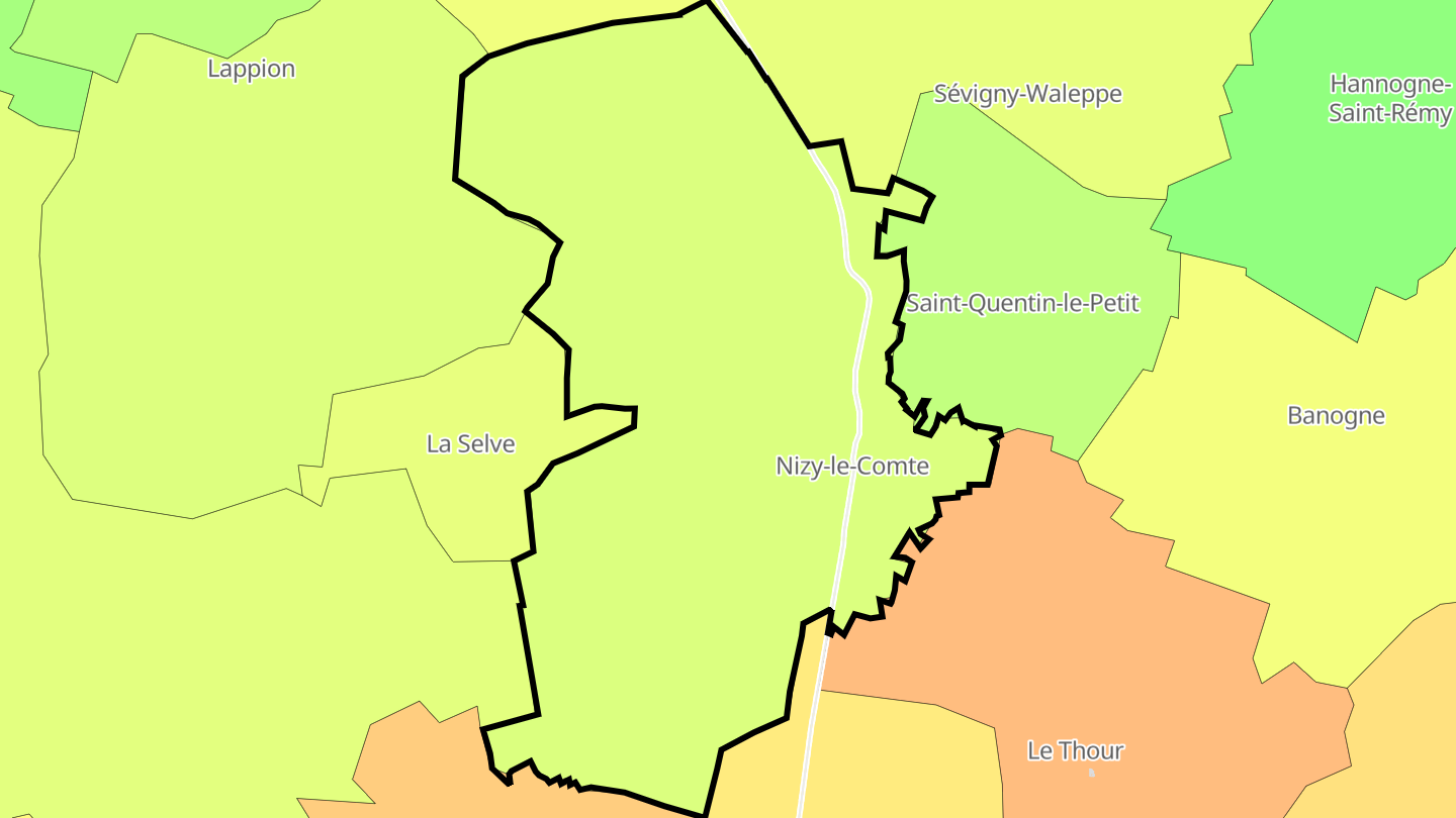 Carte des prix de l'immobilier Nizy-le-Comte
