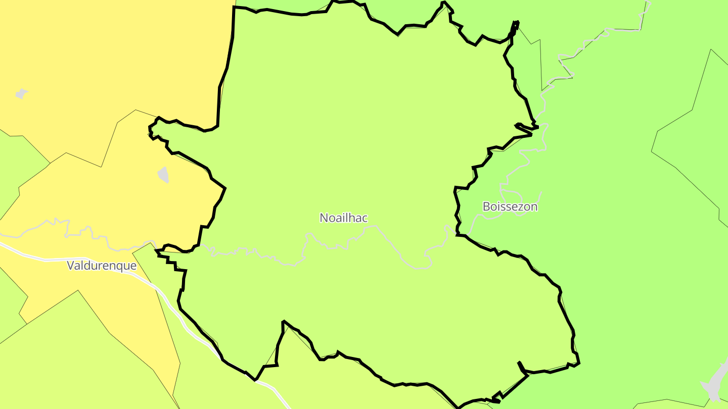 Carte des prix de l'immobilier Noailhac