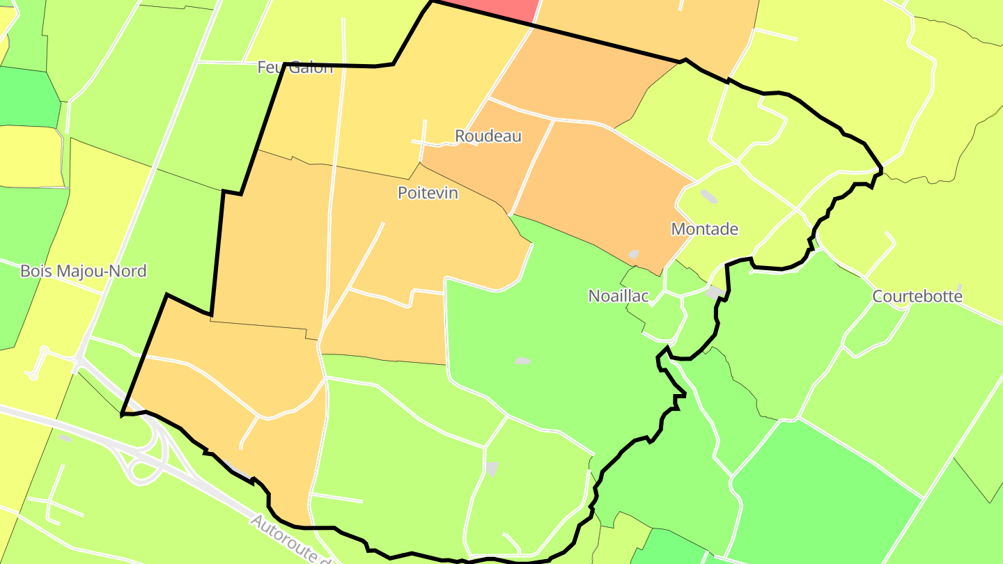 Carte des prix de l'immobilier Noaillac