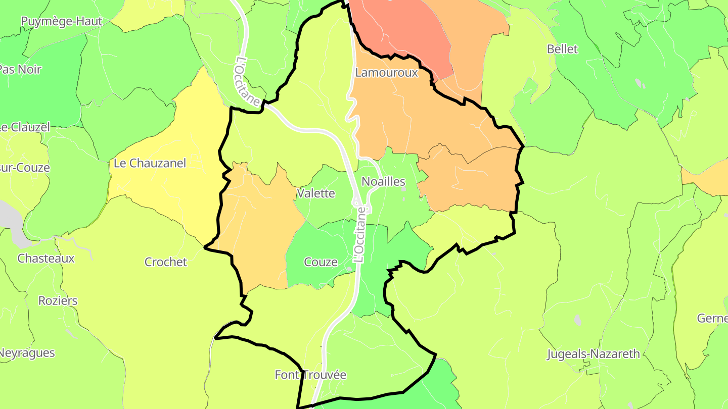 Carte des prix de l'immobilier Noailles