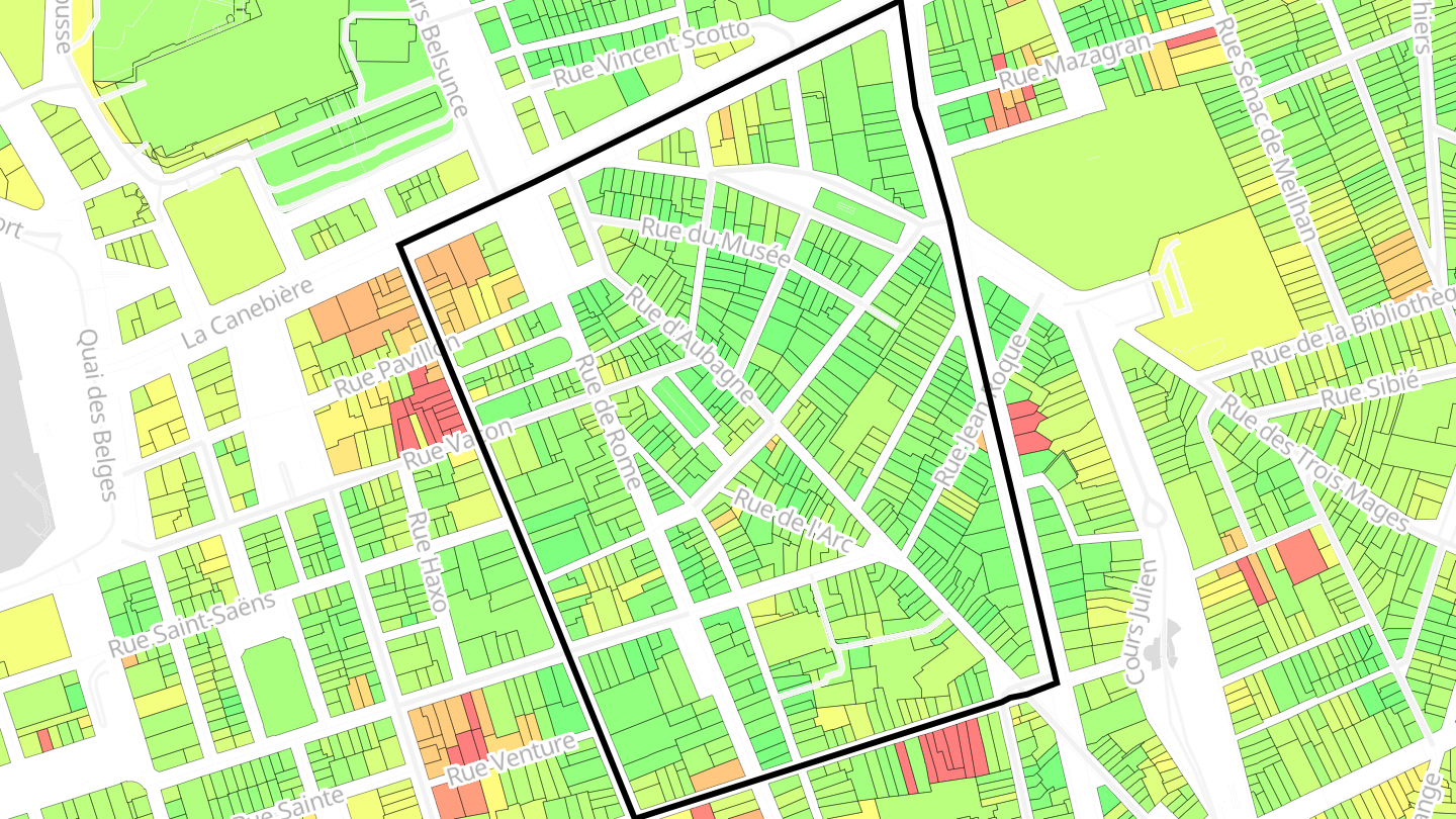 Carte des prix de l'immobilier Noailles