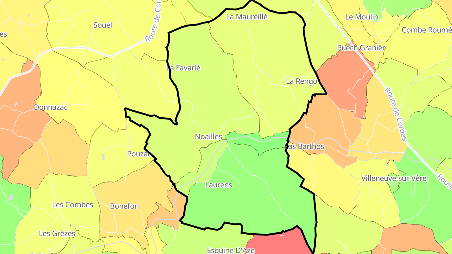 Carte des prix de l'immobilier Noailles