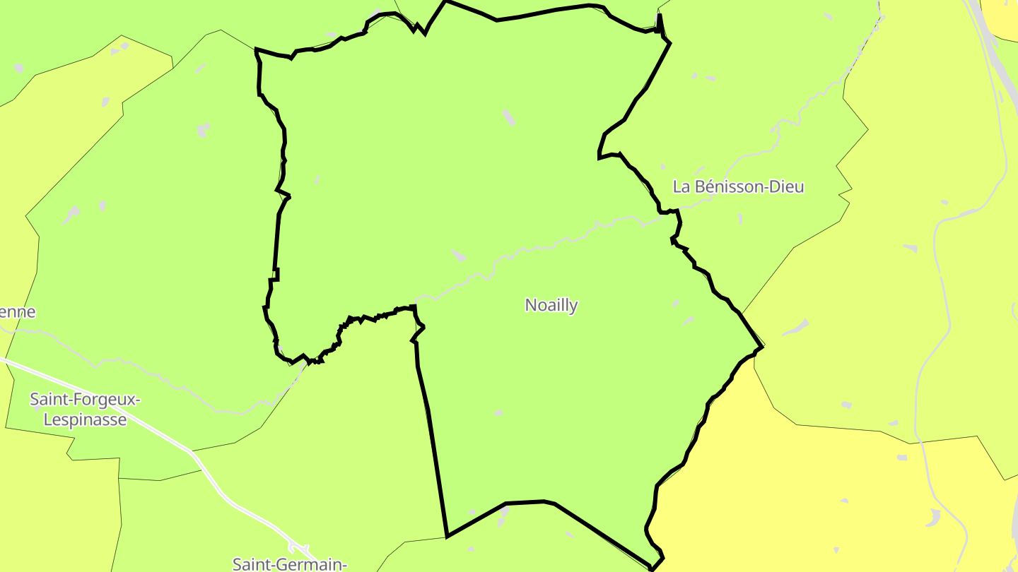 Carte des prix de l'immobilier Noailly