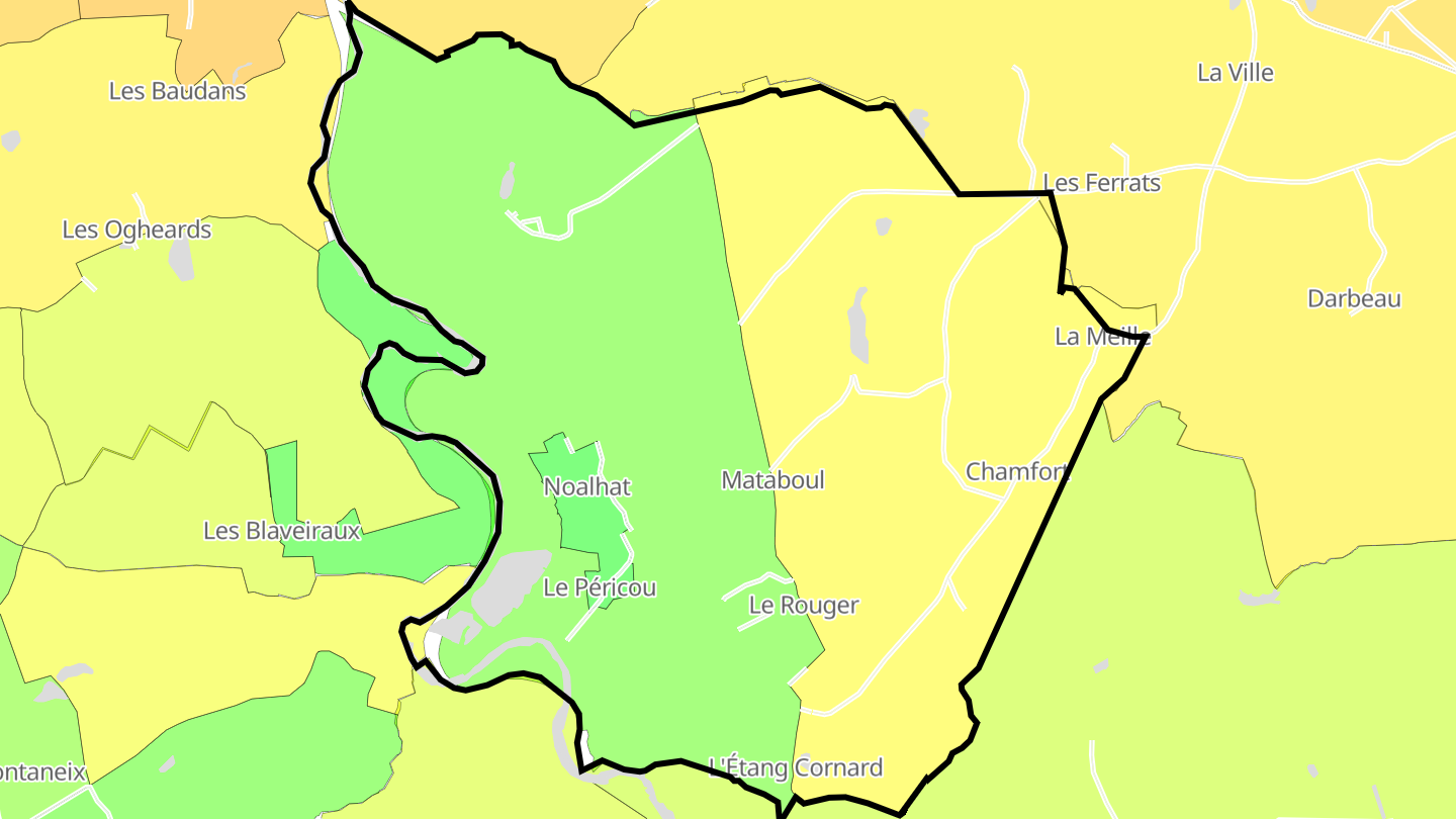 Carte des prix de l'immobilier Noalhat