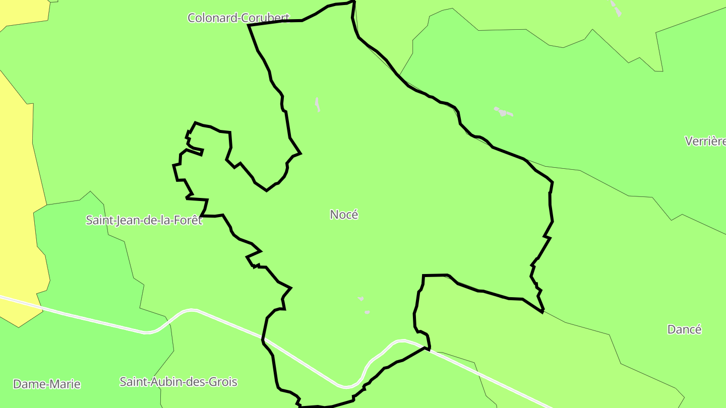 Carte des prix de l'immobilier Nocé