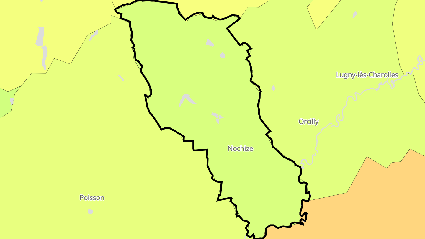 Carte des prix de l'immobilier Nochize