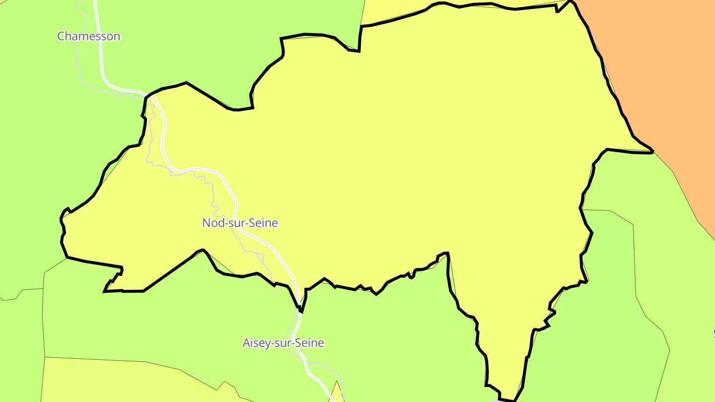 Carte des prix de l'immobilier Nod-sur-Seine
