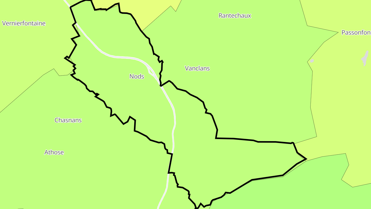 Carte des prix de l'immobilier Nods