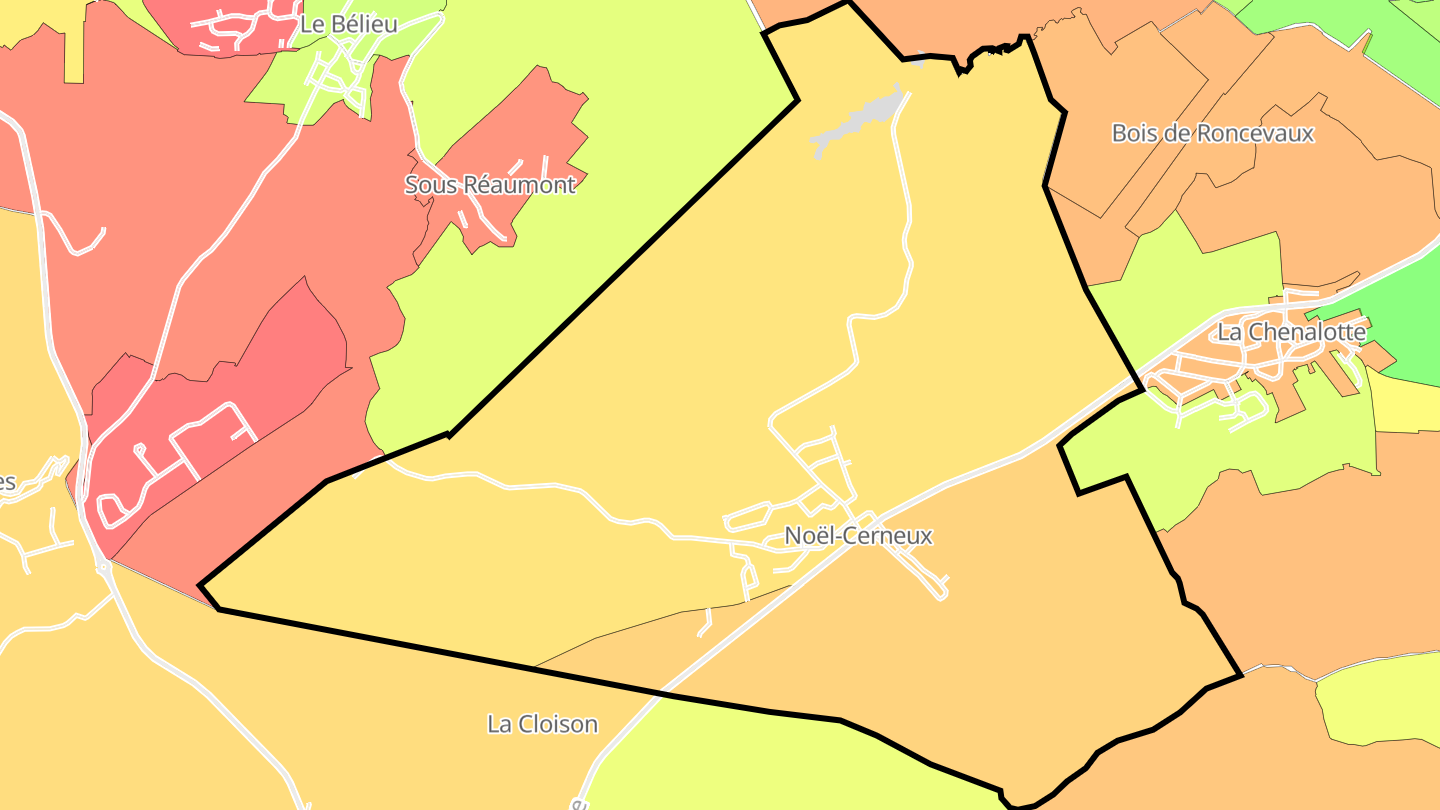 Carte des prix de l'immobilier Noël-Cerneux