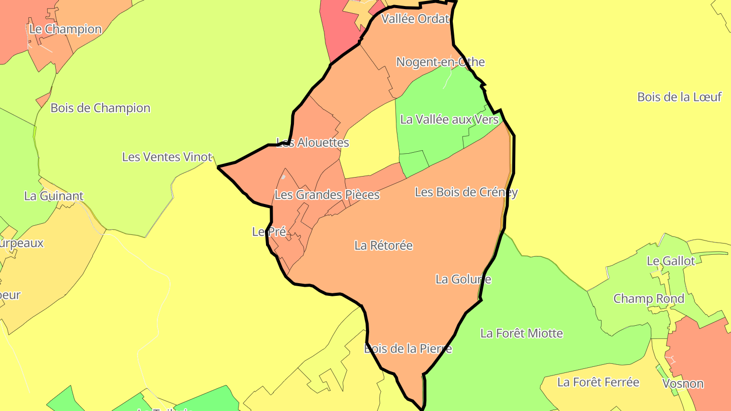 Carte des prix de l'immobilier Nogent-en-Othe