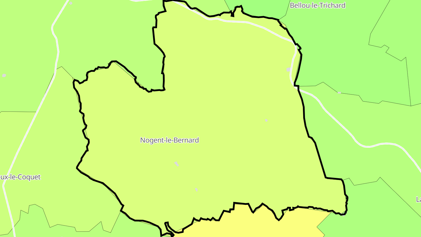 Carte des prix de l'immobilier Nogent-le-Bernard