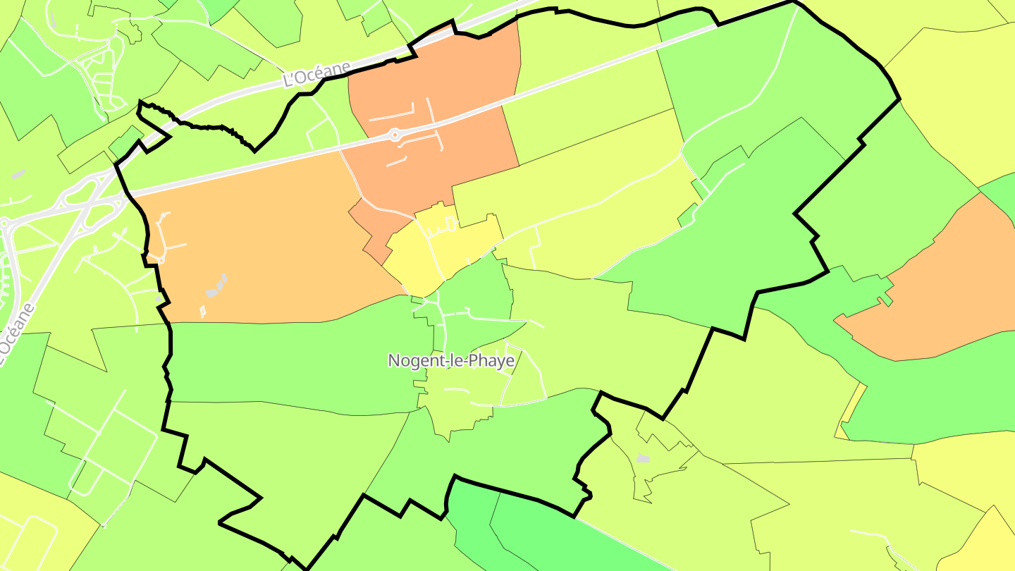 Carte des prix de l'immobilier Nogent-le-Phaye