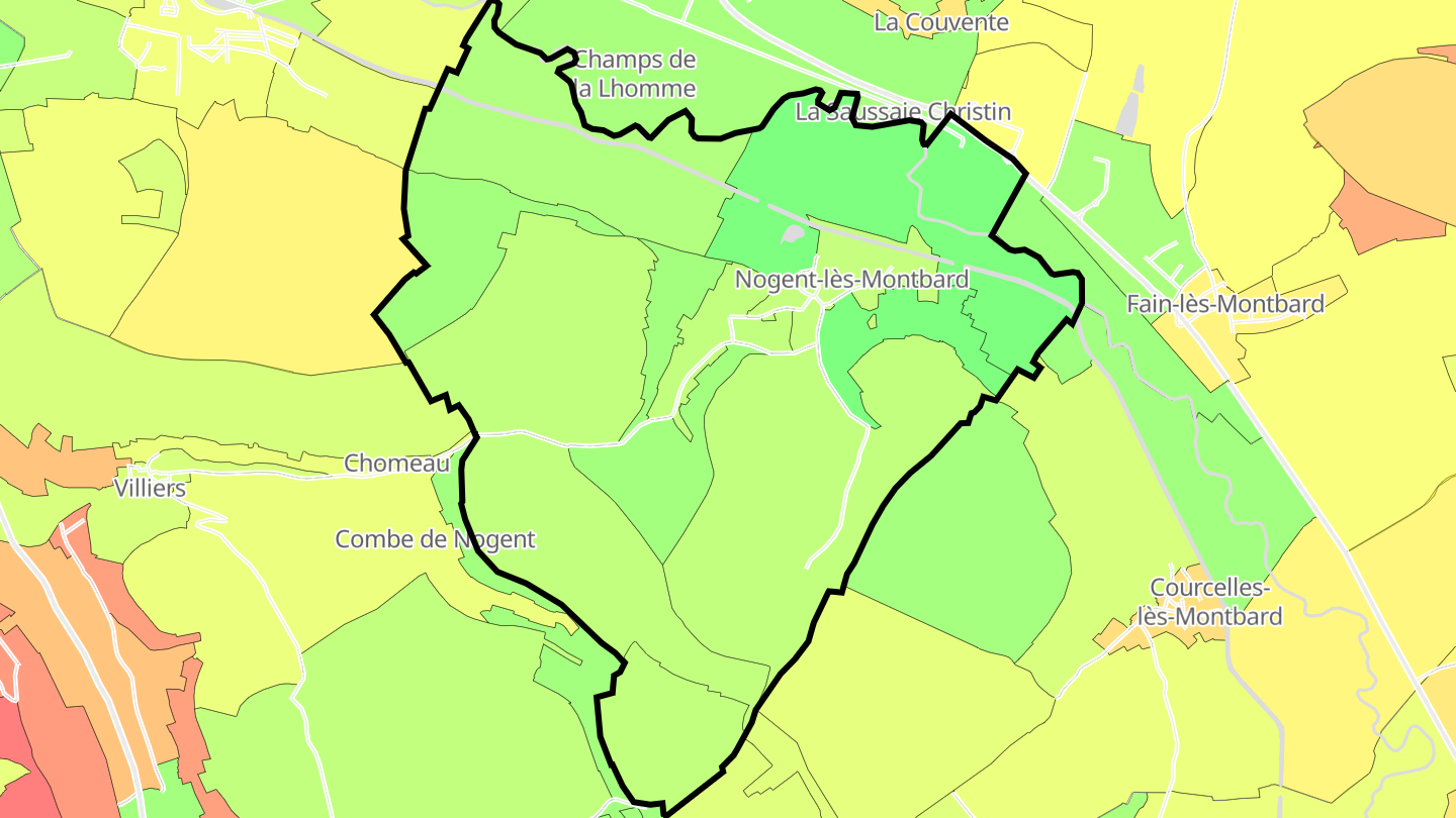 Carte des prix de l'immobilier Nogent-lès-Montbard