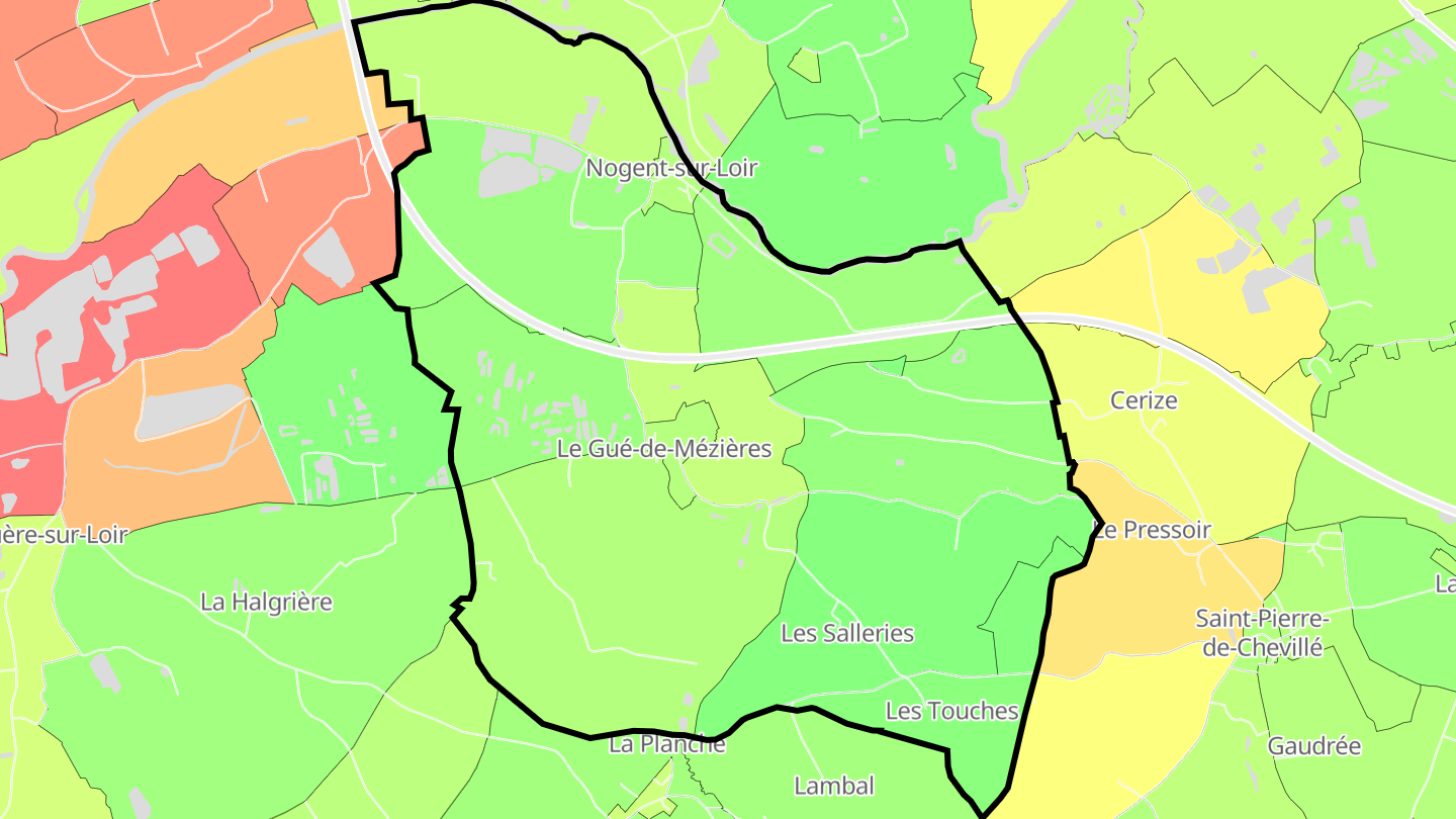 Carte des prix de l'immobilier Nogent-sur-Loir