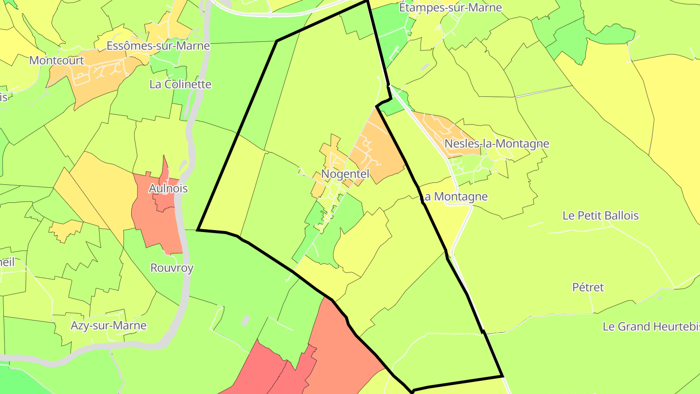 Carte des prix de l'immobilier Nogentel
