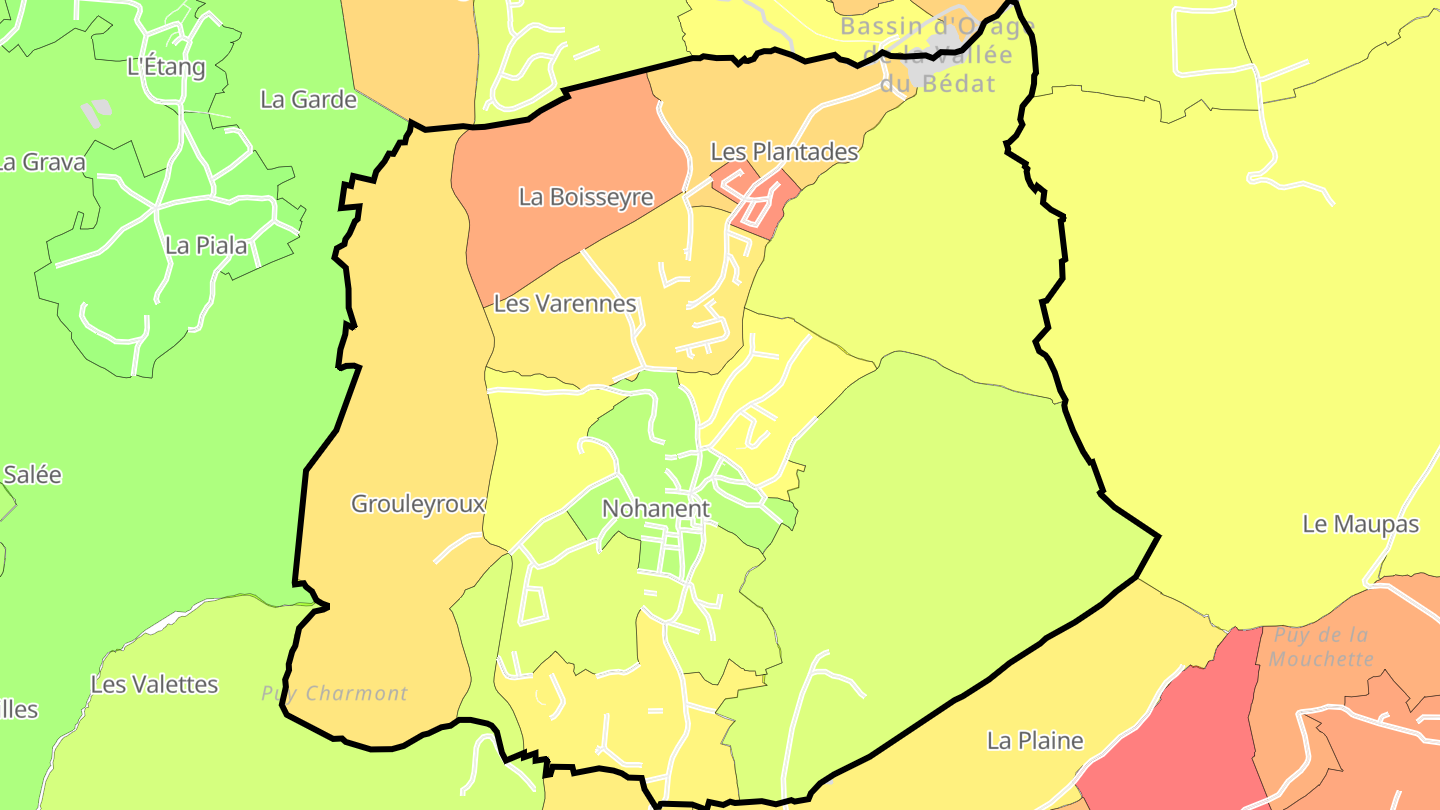 Carte des prix de l'immobilier Nohanent