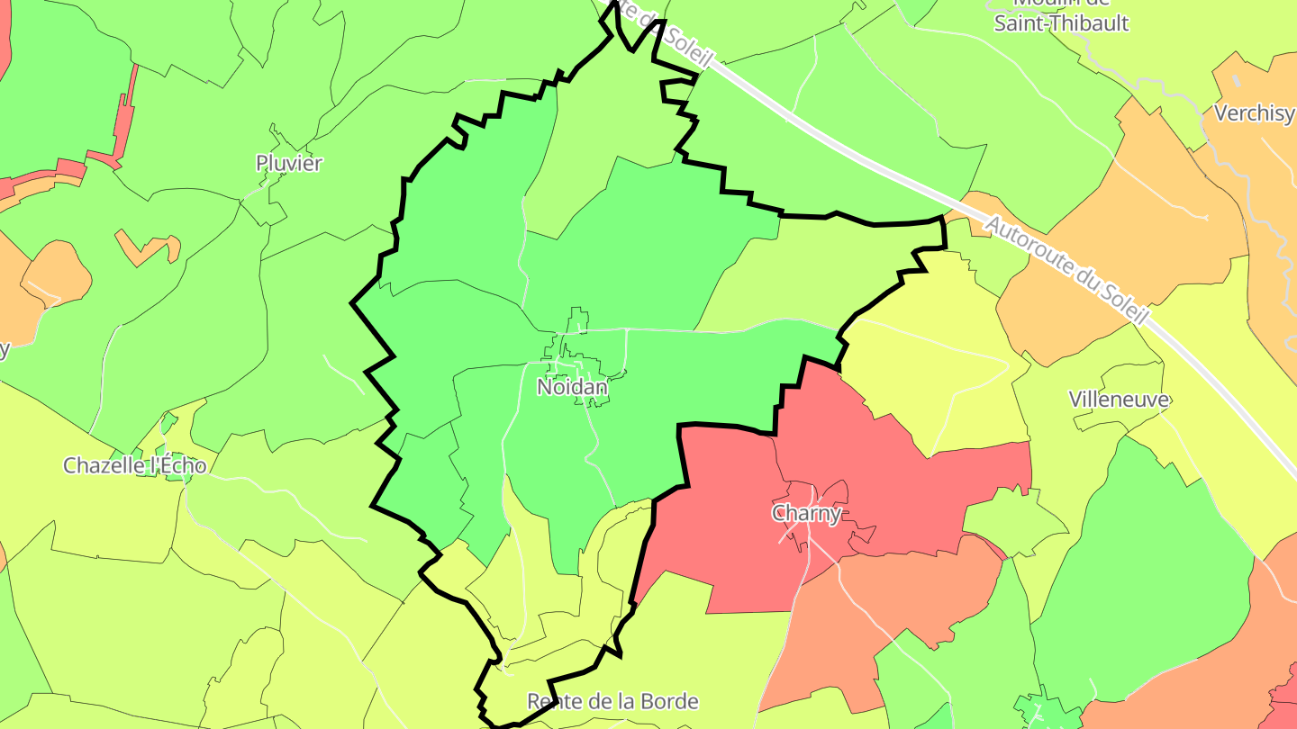 Carte des prix de l'immobilier Noidan