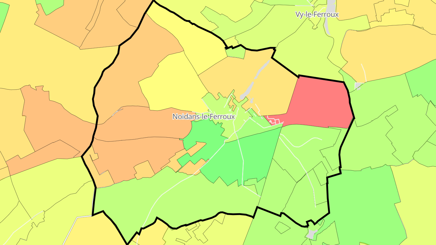 Carte des prix de l'immobilier Noidans-le-Ferroux